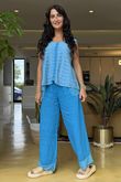 Made in Italy Benji Linen Panel Wave Vest Bahama Blue 